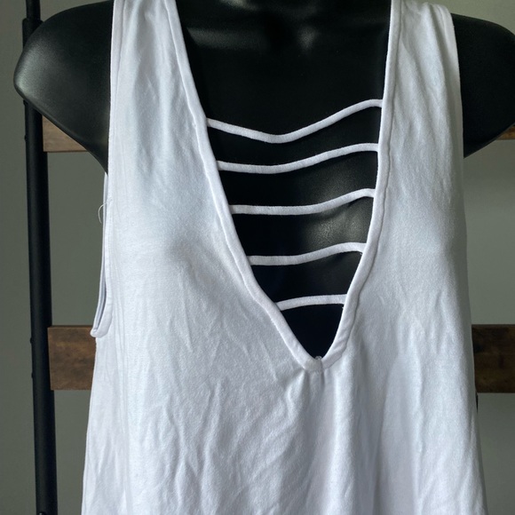 California Waves Juniors White Strappy Swim Cover-Up Dress in attic white XS - Picture 3 of 7